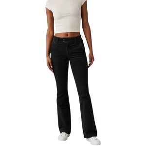 American Eagle Boho High-Rise Kick Boot Corduroy Pants Black Stretch Size 2R NWT